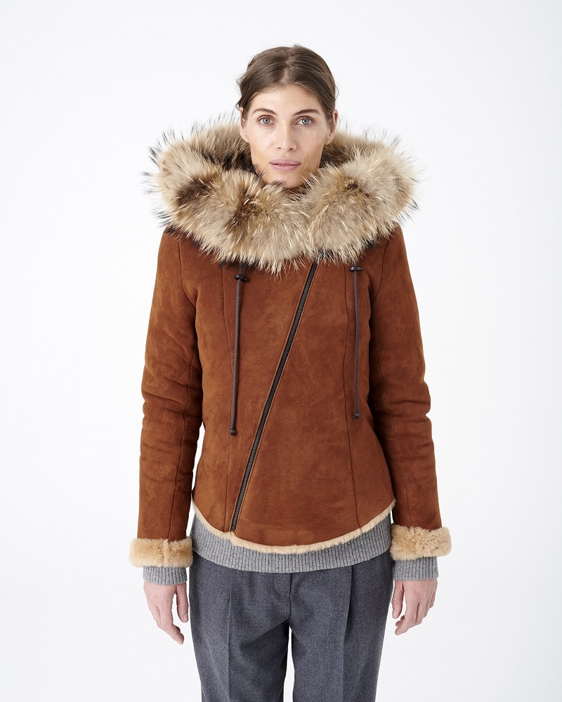 Shearling jacket, Cognac - Image 6