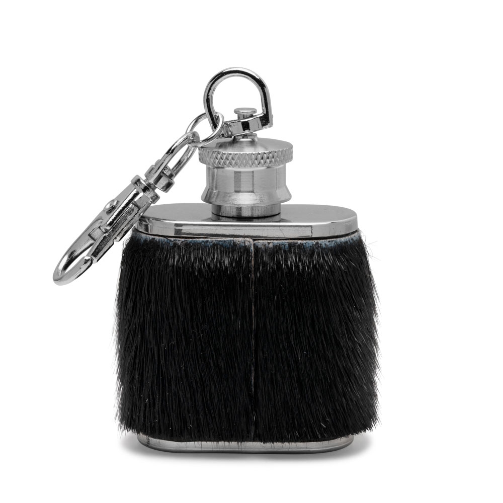 Keyring with Mini Hip Flask - Black - Image 3