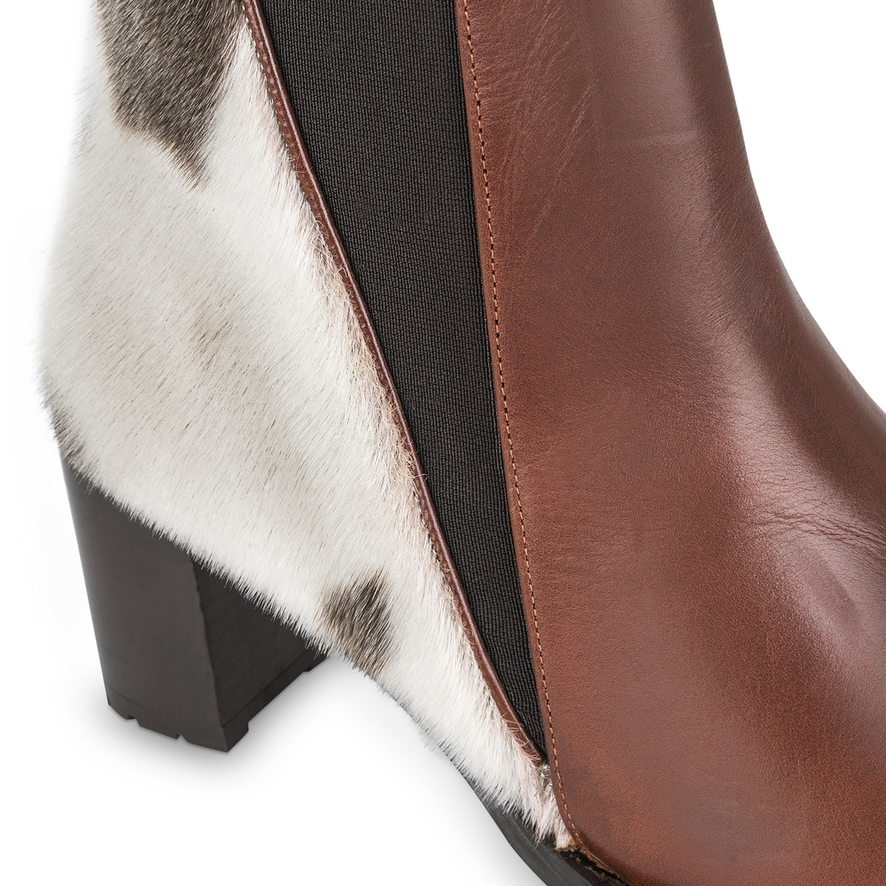 NINA, Brown Ankle Boot, Natural Leather - Image 5