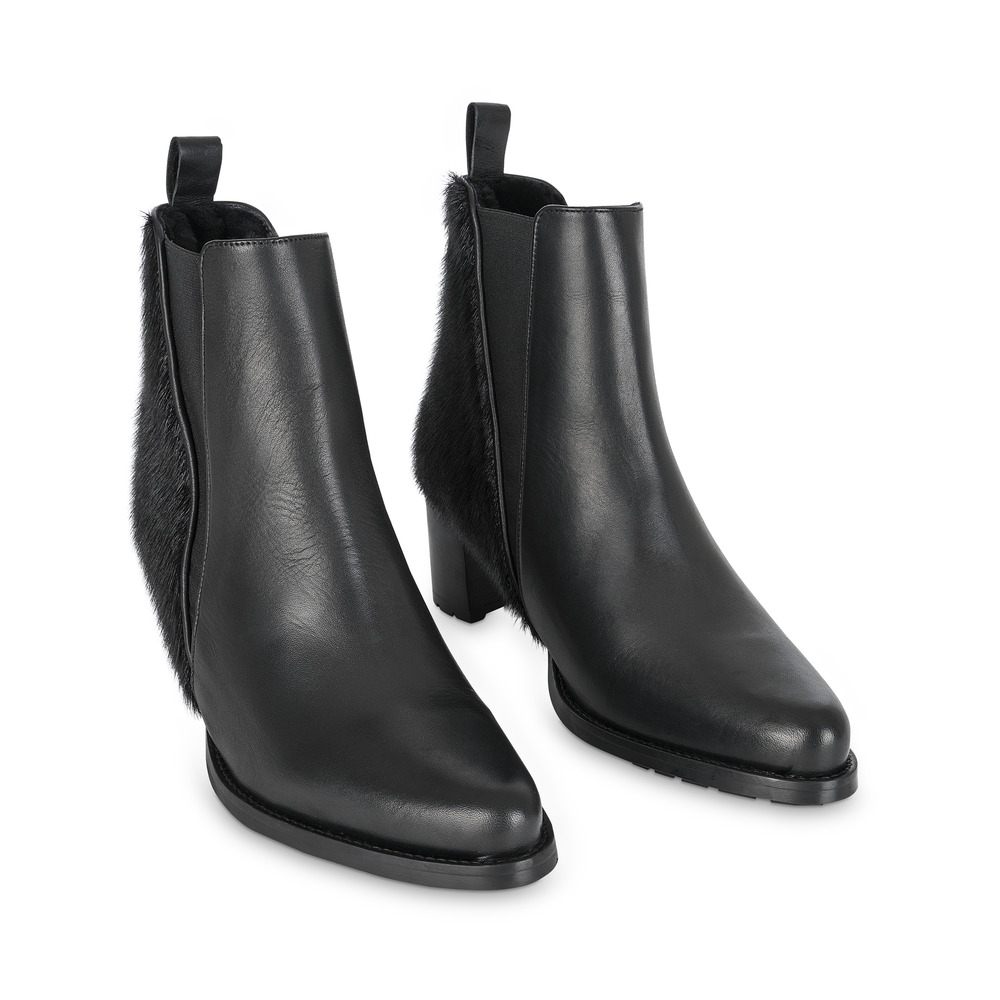 NINA, Black Ankle boot, Black Leather - Image 2