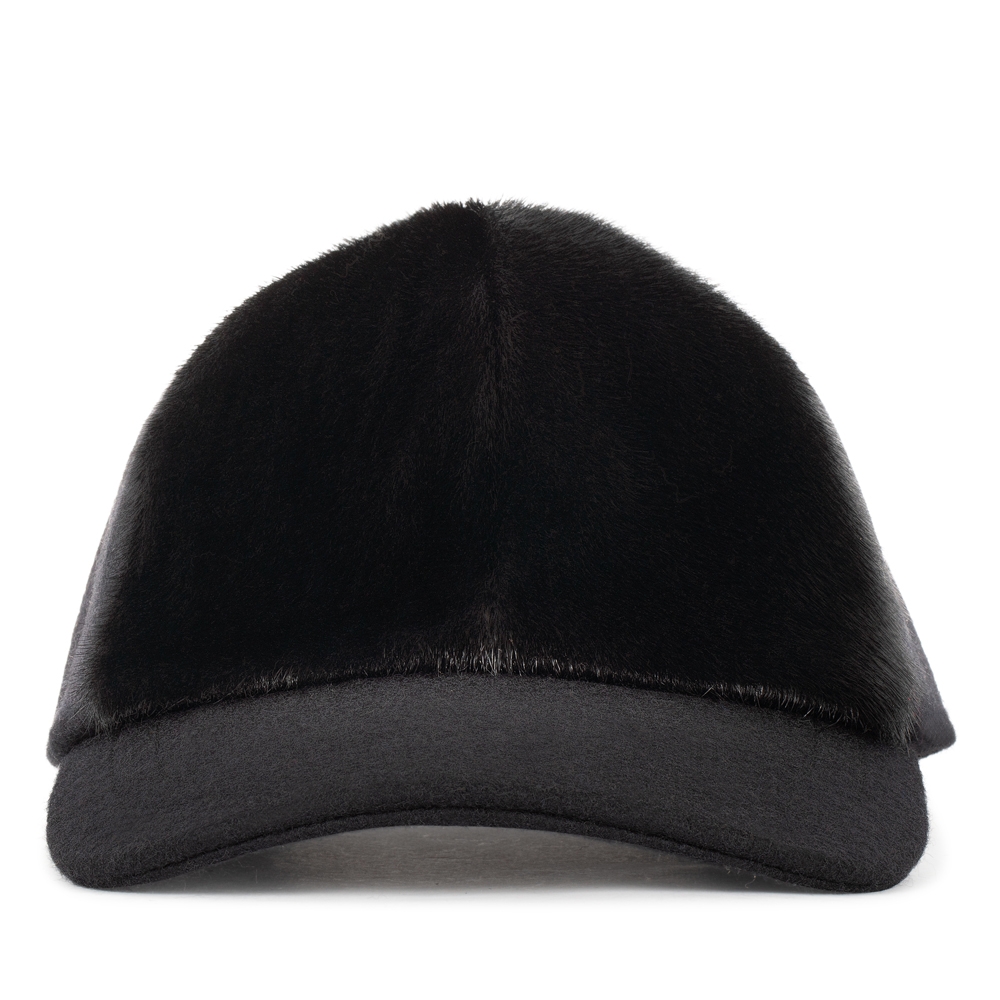 Cap with Seal fur - Black - Image 3