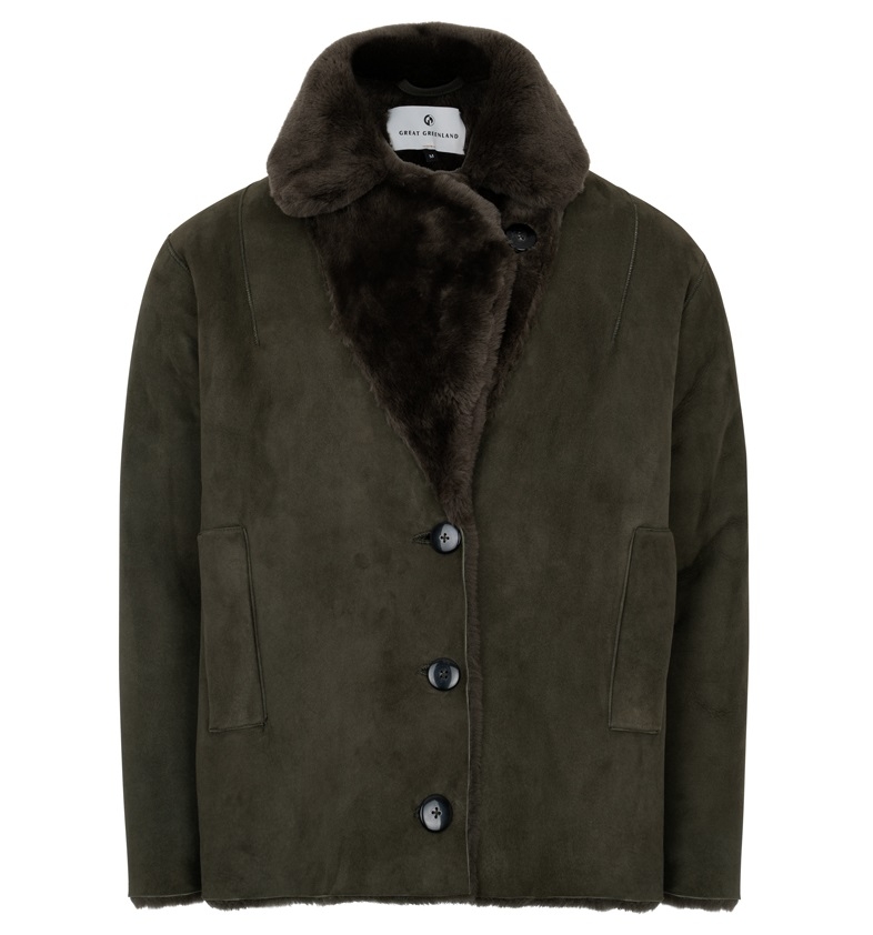 Ivalu Shearling Jacket, Green