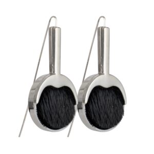 Earrings with Seal Skin - Silver/Black