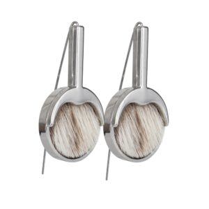 Earrings with Seal Fur - Silver/Natural