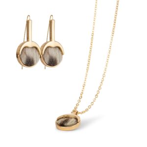 Jewellery Set with Seal Skin - Gold/Natural