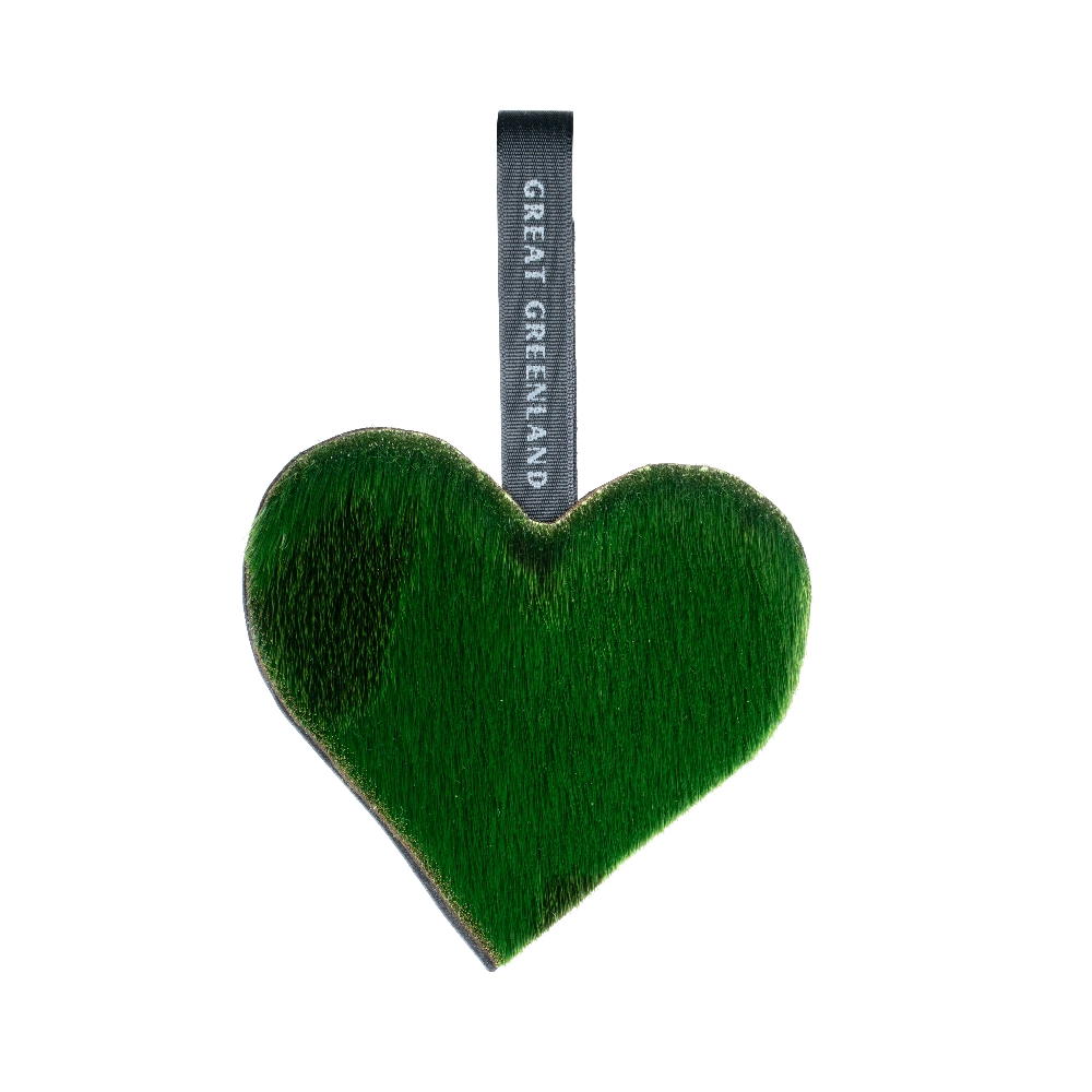 Wooden Christmas Decoration - Heart, Green