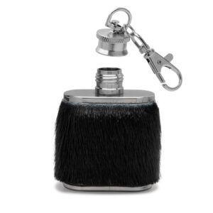 Keyring with Mini Hip Flask - Black