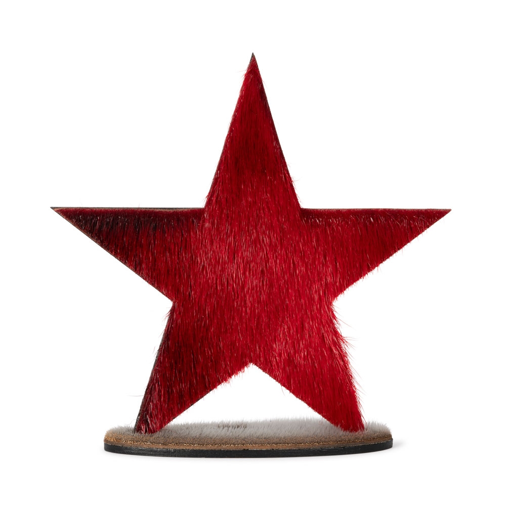 Wood Decoration - Star, Red