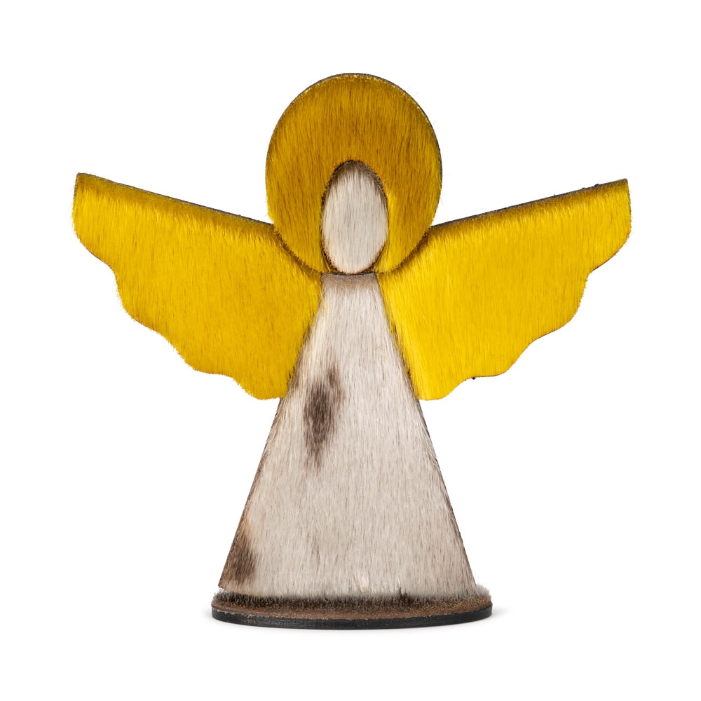 Wood Decoration - Angel, Yellow/Natural