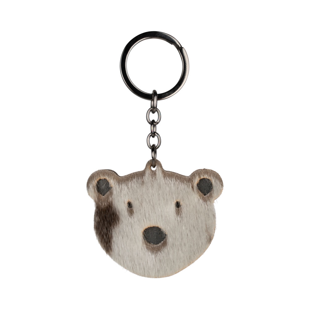 Keyring Polar Bear Face, Wood