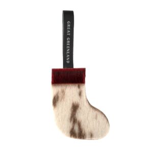 Wood Christmas Decoration - Christmas Stocking, Natural/Red