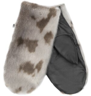 Aput Mittens with Leather, Natural Harp Seal