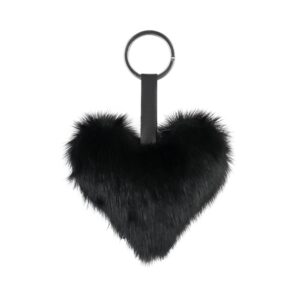 Heart Keyring, Black Sealskin