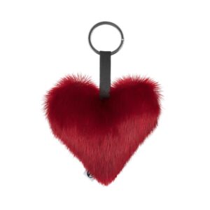 Heart Keyring, Red Sealskin