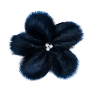 Seal Skin Brooch with Pearls, Blue