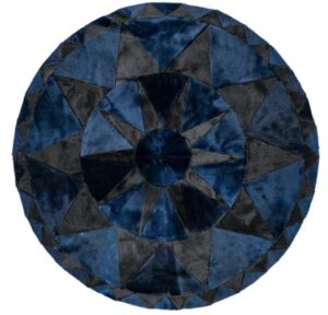 Round Rug Blue/Black 148x148 cm.