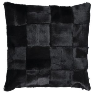 Patch Cushion Cover, Black 40x40