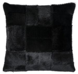 Patch Cushion Cover, Black 40x40