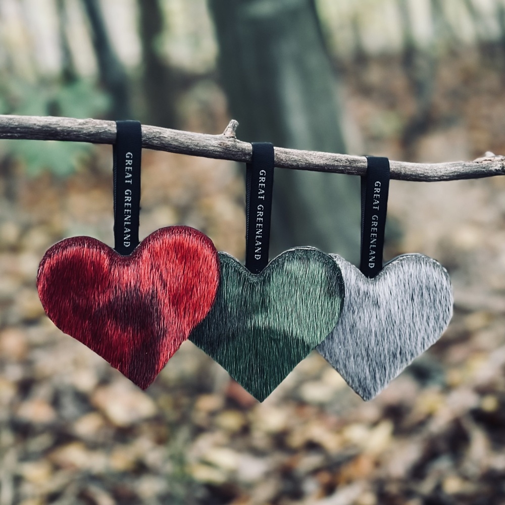 Wooden Christmas Decoration - Heart, Red - Image 6