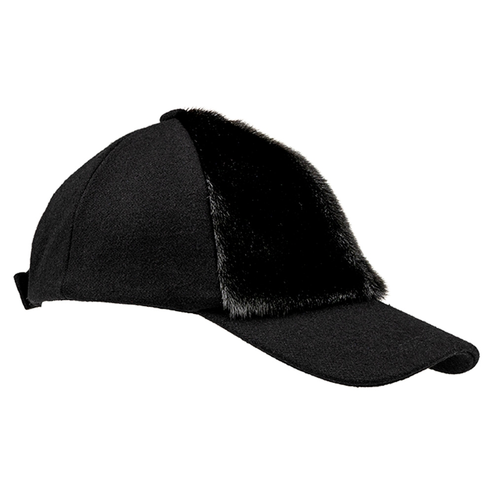 Cap with Seal fur - Black