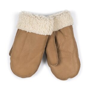 Sava Sheepskin Mittens, Light Brown