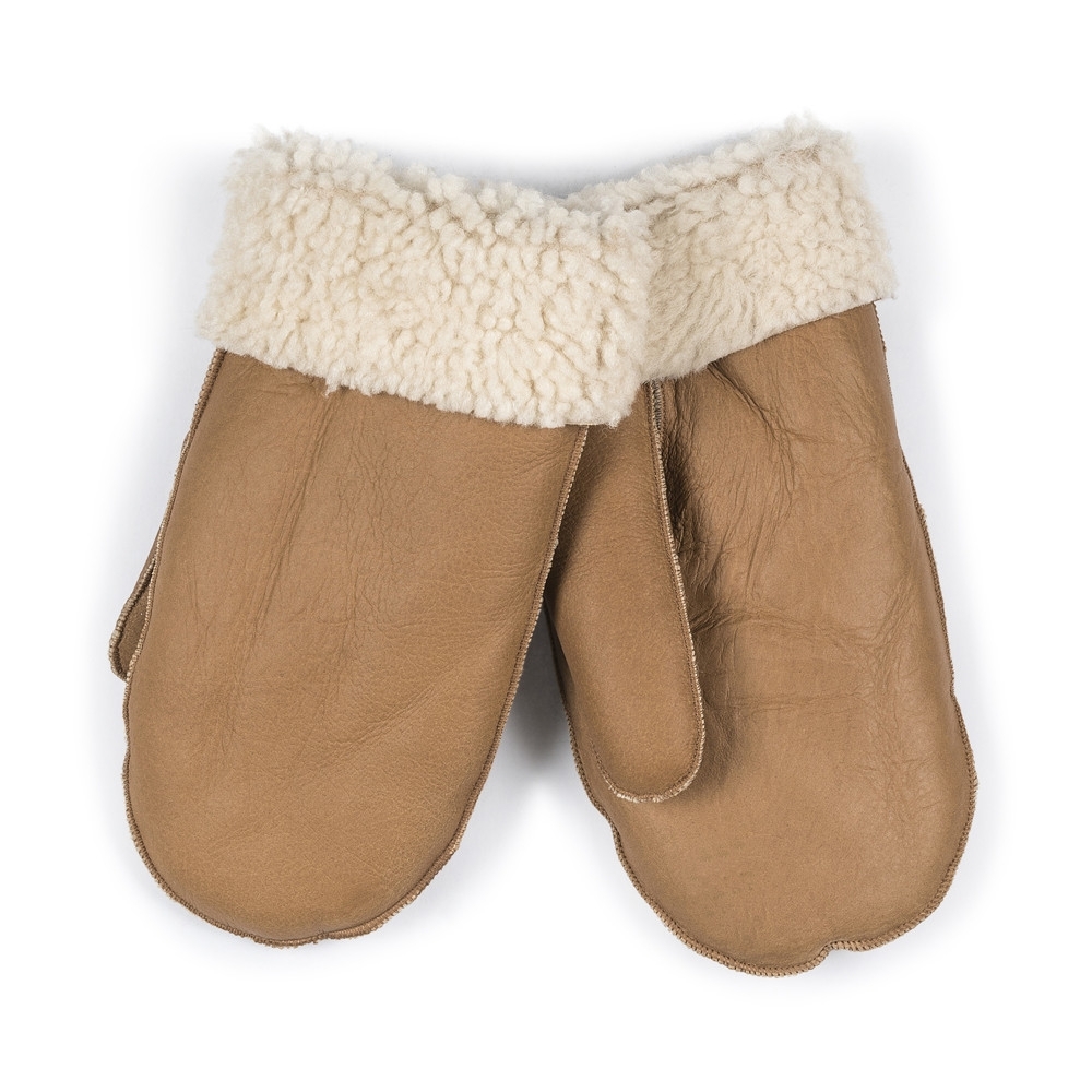 Sava Sheepskin Mittens, Light Brown