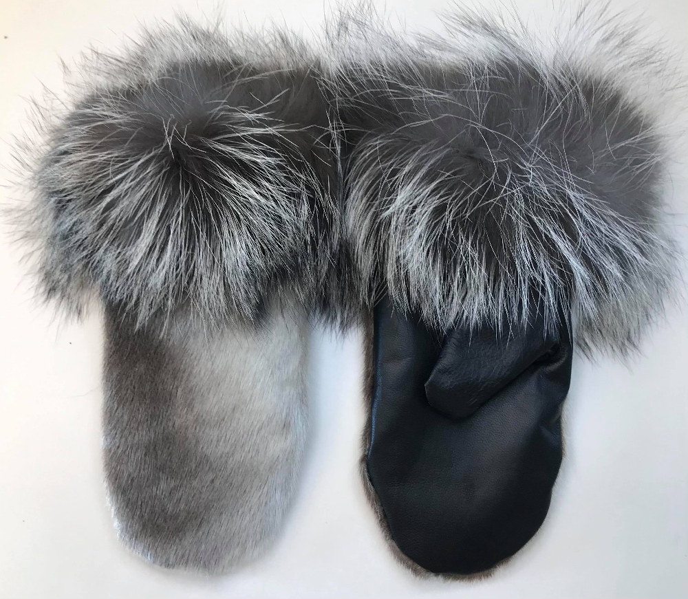 Iluliaq Mittens, Harp seal Natural/Leather - Image 5