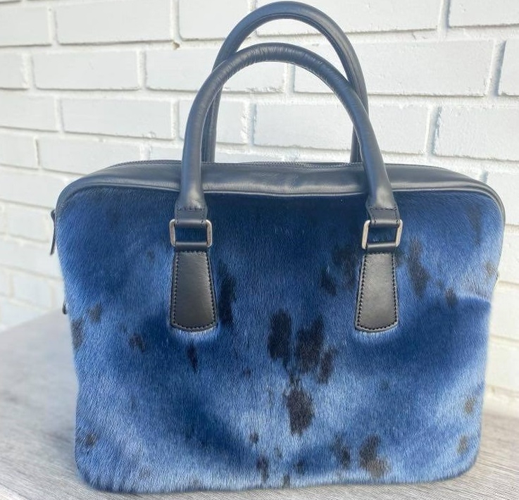 Business Bag, Blue Seal Skin - Image 3