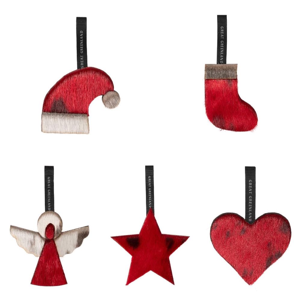 Wooden Christmas Decoration - Heart, Red - Image 4