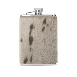 Hip flask with sealskin, Natural