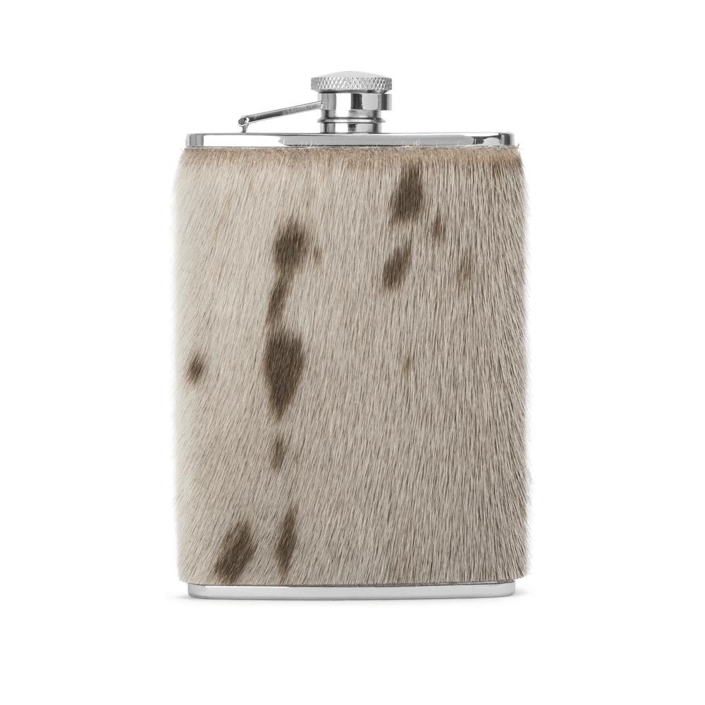 Hip flask with sealskin, Natural