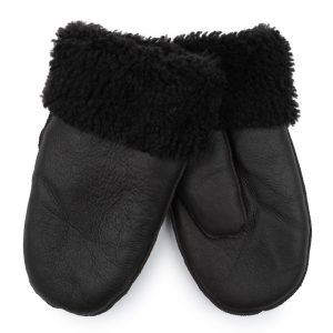 Sava Sheepskin Mittens, Dark Brown
