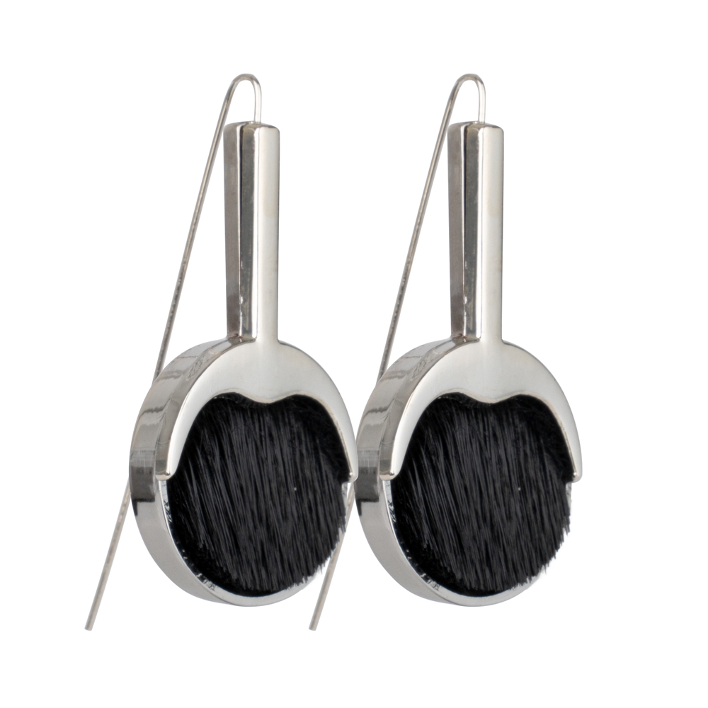 Jewellery Set with Seal Skin - Silver/Black - Image 5