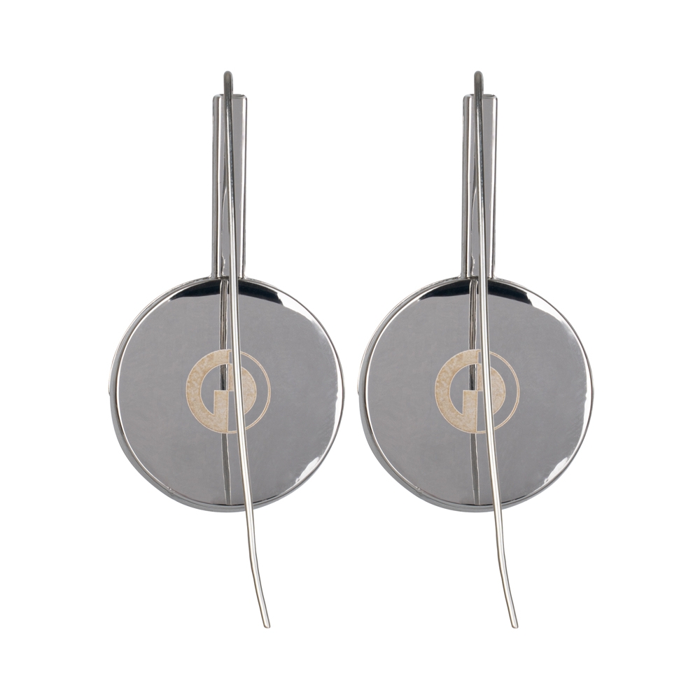 Earrings with Seal fur - Silver/Navy - Image 3