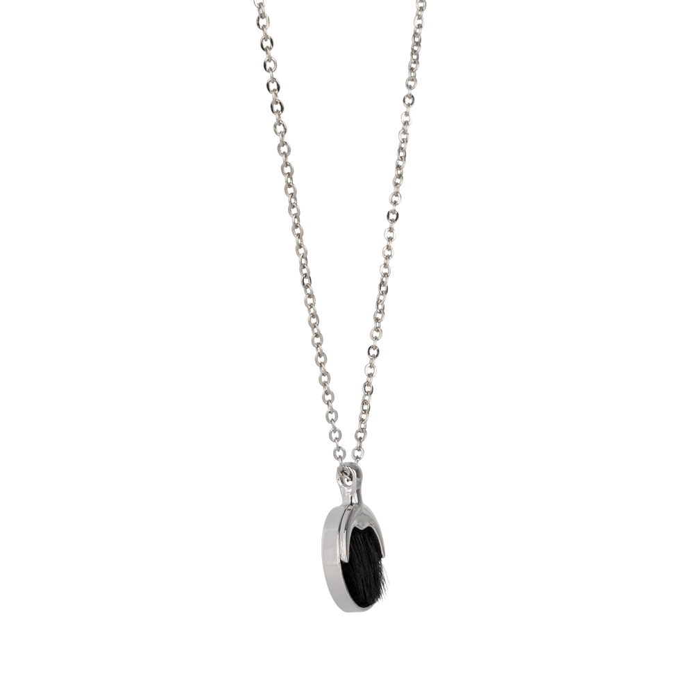 Necklace with Seal fur - Silver/Black - Image 3