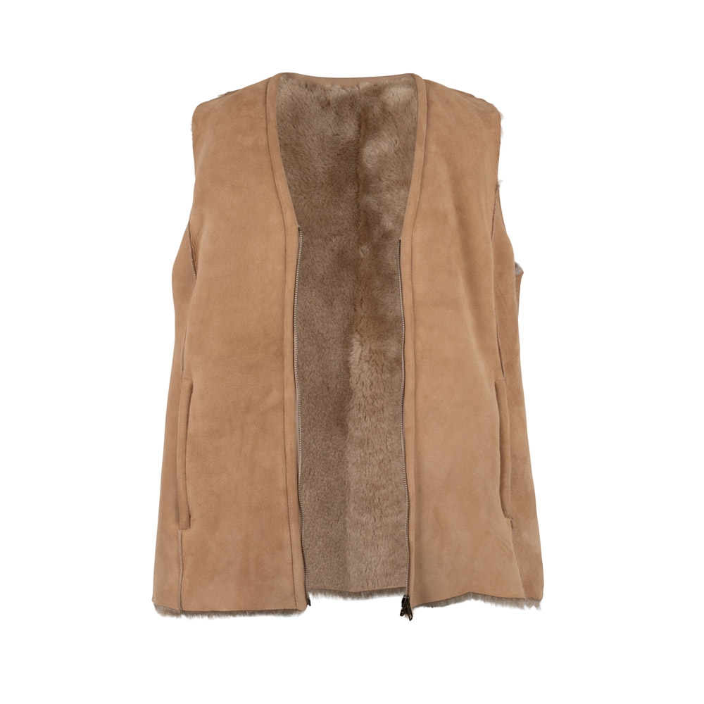 Sava Shearling vest, Sand