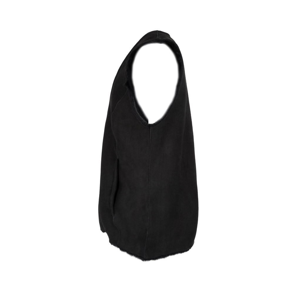 Sava Shearling Vest, Black - Image 4
