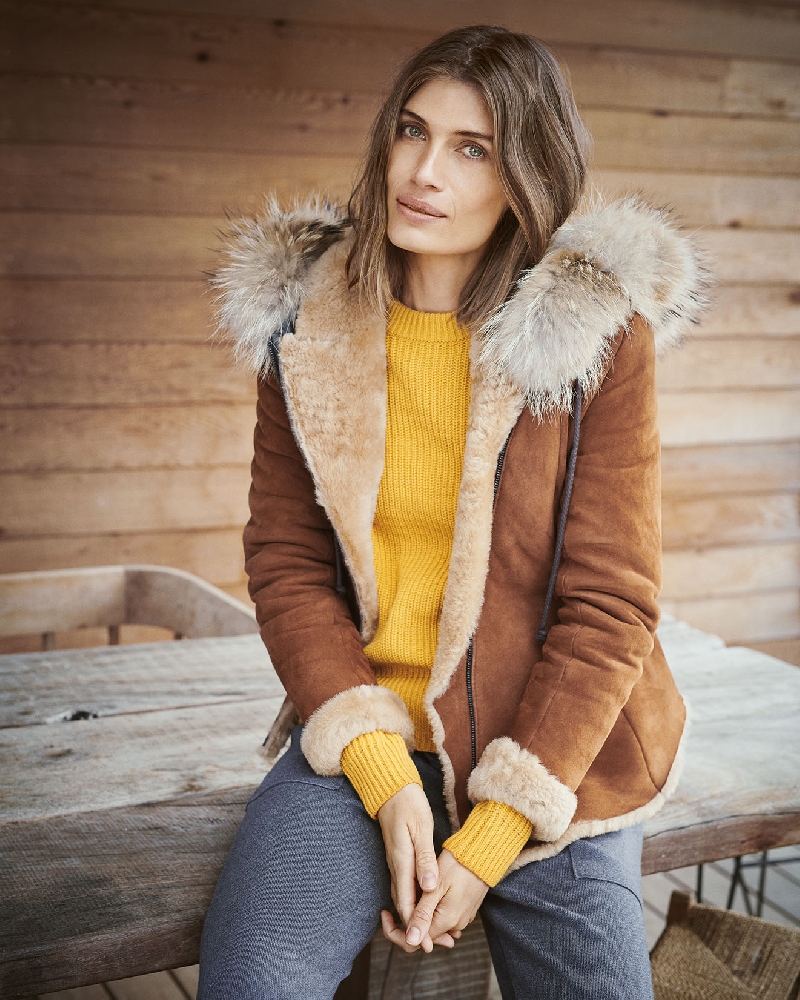 Shearling jacket, Cognac - Image 4