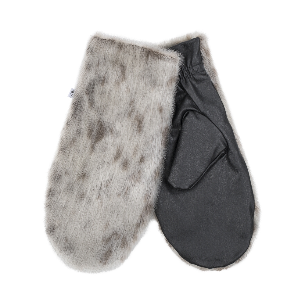 Aput Mittens with Leather, Natural Ringed Seal - Image 3