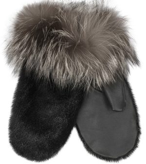 Iluliaq Mittens, Black/Leather