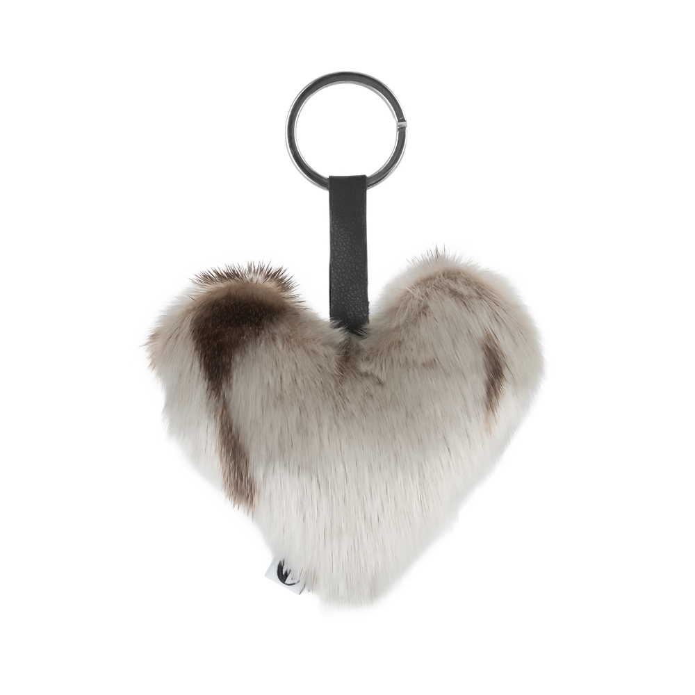 Heart Keyring, Natural Sealskin