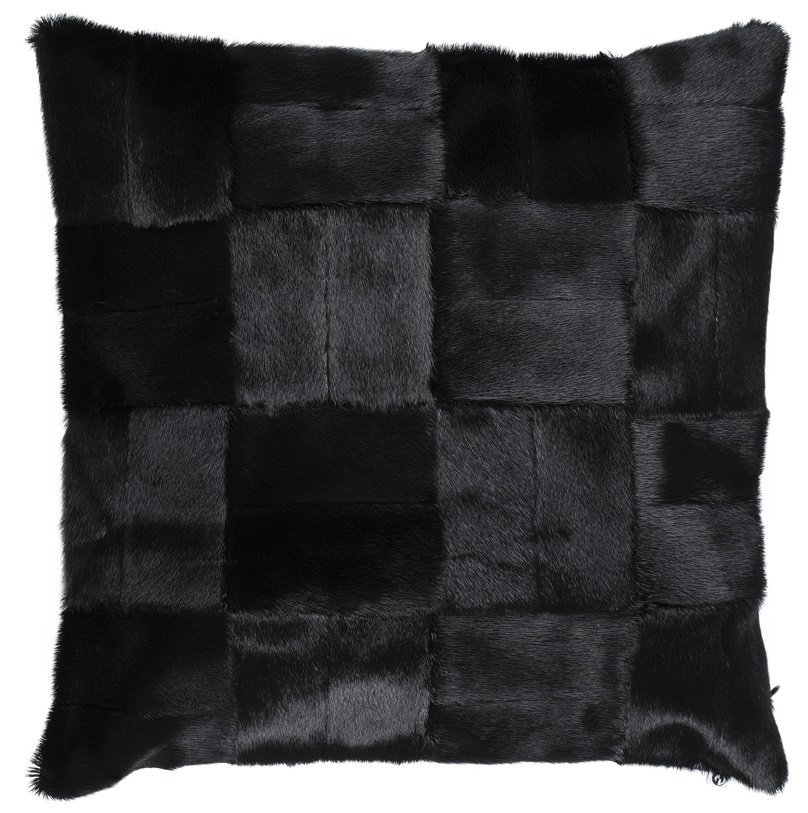 Patch Cushion Cover, Black 40x40