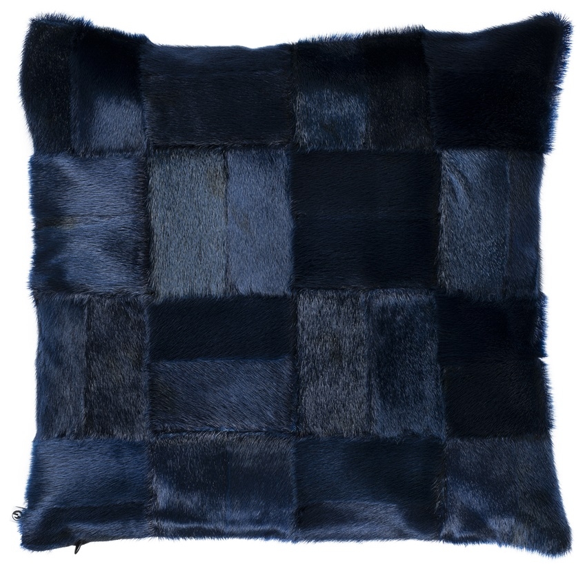 Patch Cushion Cover, Blue 40x40
