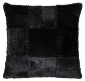 Patch Cushion Cover, Black 40x40