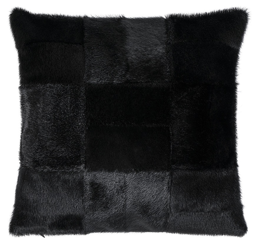Patch Cushion Cover, Black 40x40