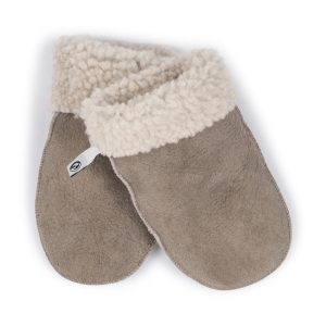 Children's Sheepskin Mittens, Grey-Beige