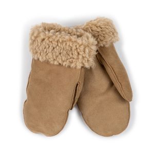 Sava Shearling Mittens, Sand