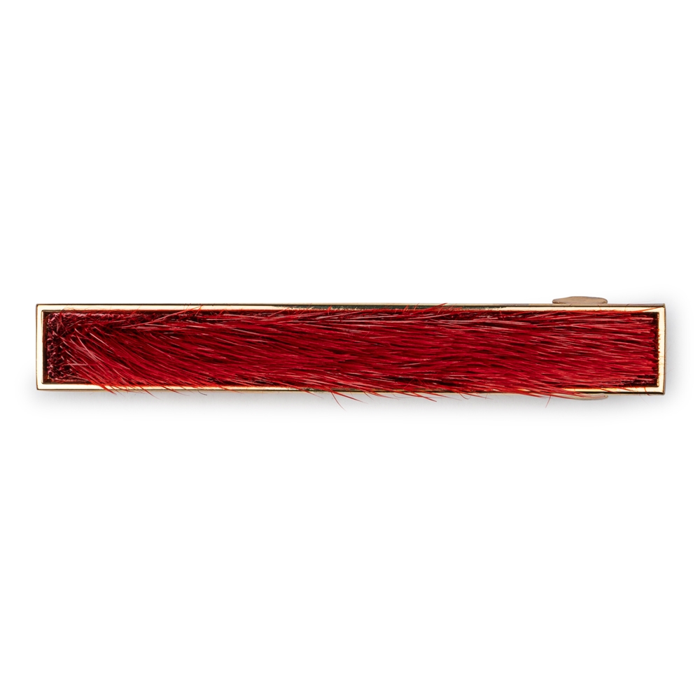 Hair Clip, Gold Red Narrow