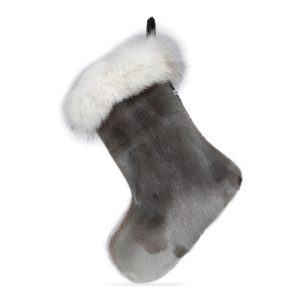 Christmas Stocking with Fox, Natural