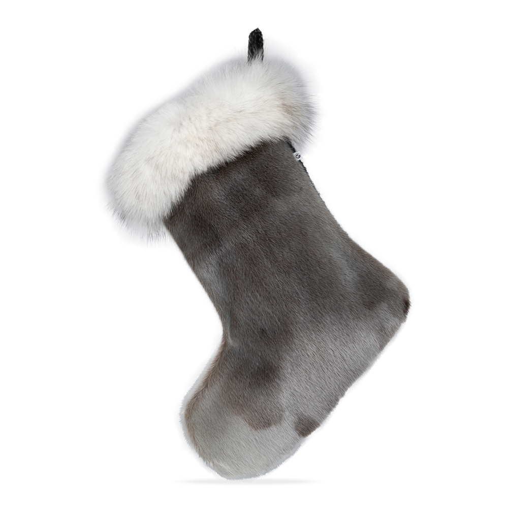 Christmas Stocking with Fox, Natural